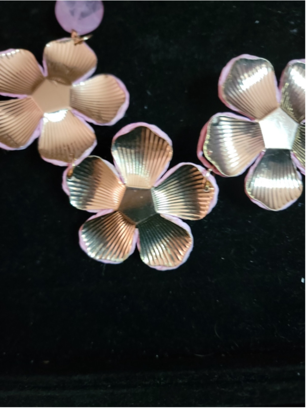 Pink Floral Statement Necklace Beaded Flower Necklace Cottagecore Spring Jewelry - Picture 11 of 12